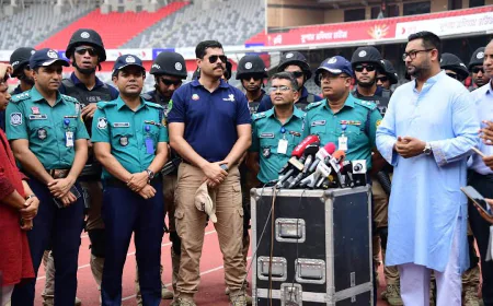 বাংলাদেশ-সিঙ্গাপুর ফুটবল ম্যাচ উপলক্ষে ডিএমপির বিশেষ নিরাপত্তা মহড়া অনুষ্ঠিত