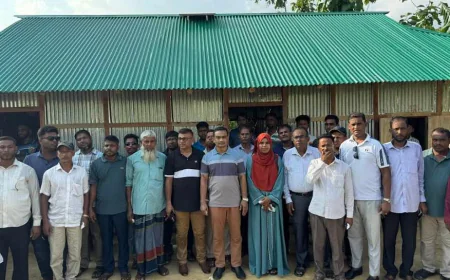 মাটিরাঙ্গায় সাবেক এমপি ওয়াদুদ ভূইয়ার পক্ষ থেকে অসহায় যুবদল কর্মীকে নতুন ঘর হস্তান্তর।