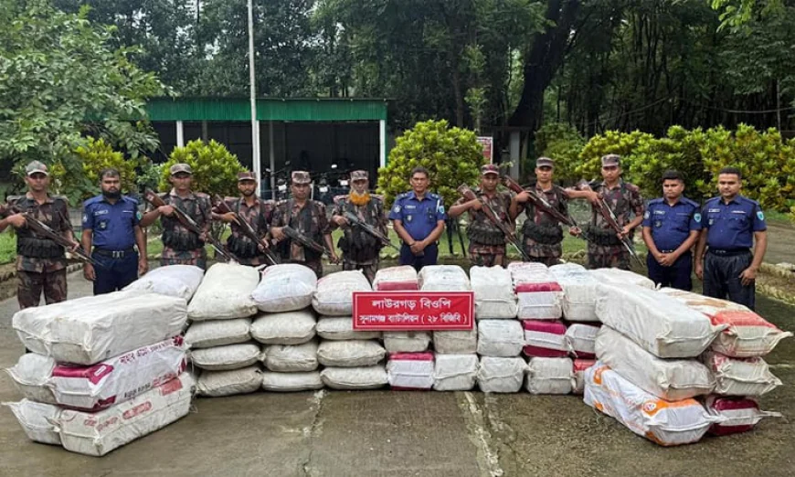 সুনামগঞ্জে টাস্কফোর্সের অভিযানে ভারতীয় পণ্য জব্দ