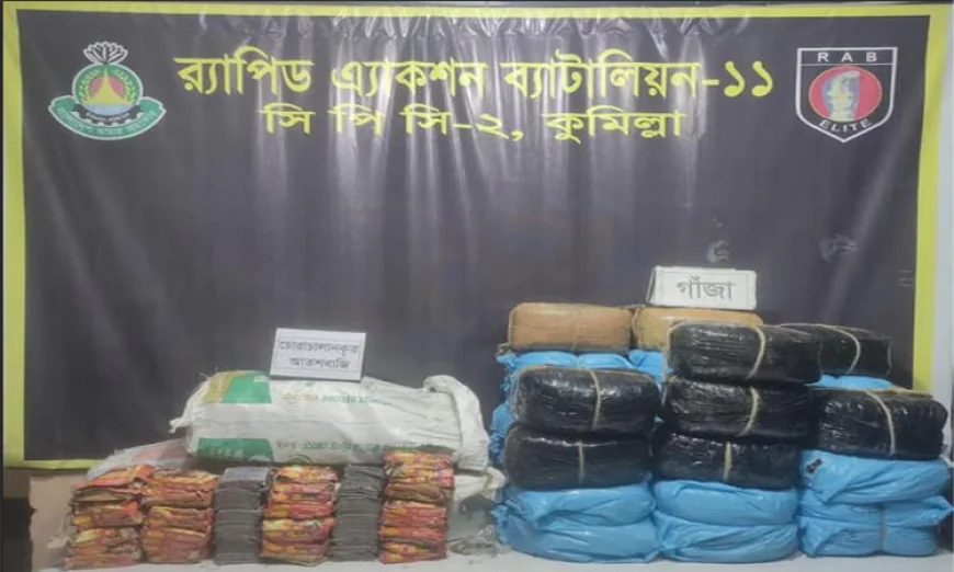 কুমিল্লায় র‌্যাবের অভিযানে গাঁজা ব্যবসায়ী ১ যুবক গ্রেফতার