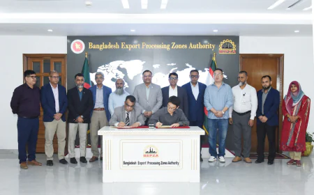 বেপজা অর্থনৈতিক অঞ্চলে চীনা কোম্পানির ১০.৪৭ মিলিয়ন ডলার বিনিয়োগ চুক্তি