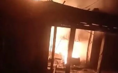 নেত্রকোণায় অগ্নিকাণ্ডে পাঁচটি দোকান পুড়ে ছাই