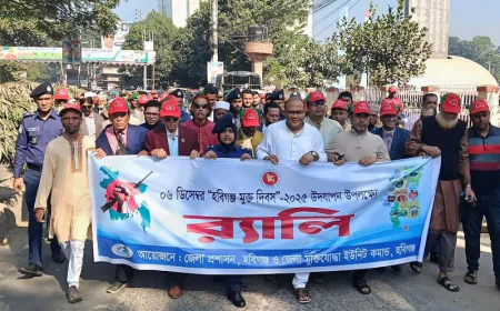 বর্ণাঢ্য আয়োজনে হবিগঞ্জ মুক্ত দিবস উদযাপন