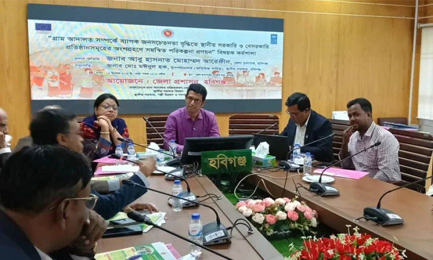 হবিগঞ্জে গ্রাম আদালত নিয়ে জনসচেতনতা বৃদ্ধিতে কর্মশালা